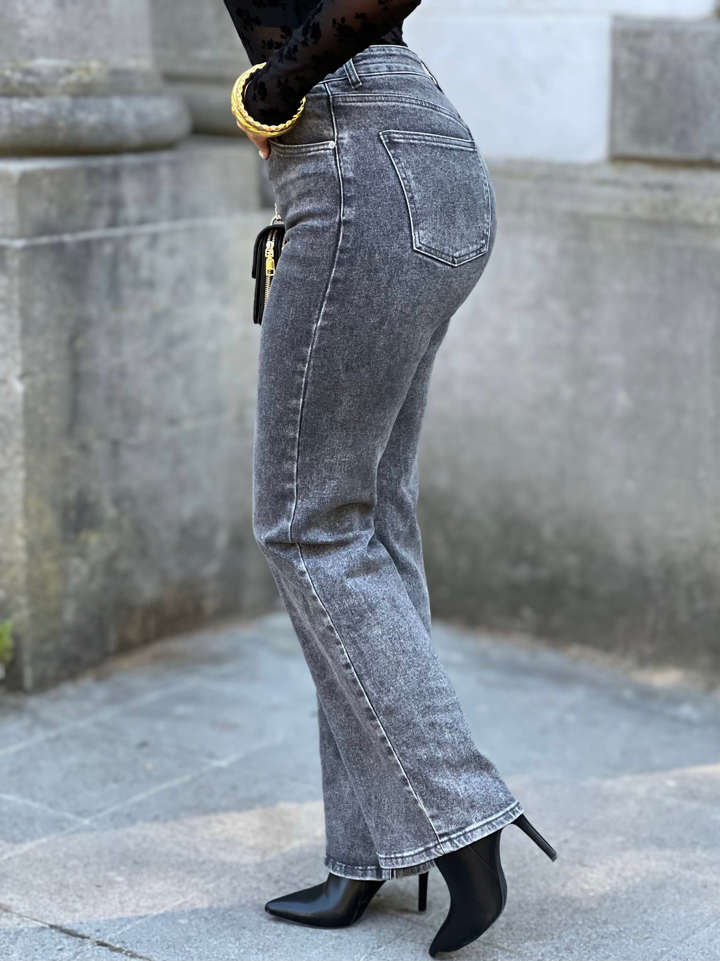 Jeans wide leg IZIS - GRIS