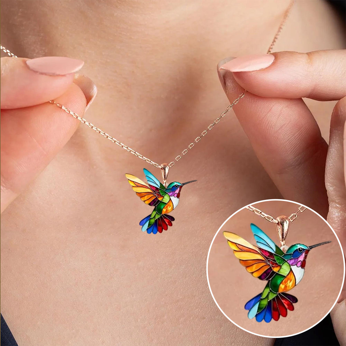 Collier colibri élégant