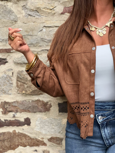 Veste en suédine ANABELLE - CAMEL
