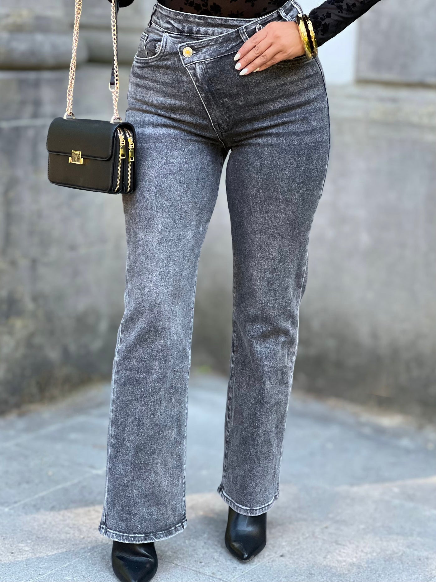 Jeans wide leg IZIS - GRIS