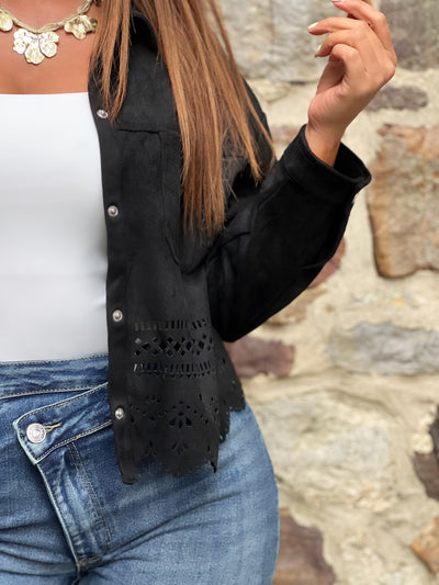 Veste en suédine ANABELLE - NOIR