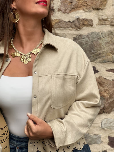 Veste en suédine ANABELLE - BEIGE