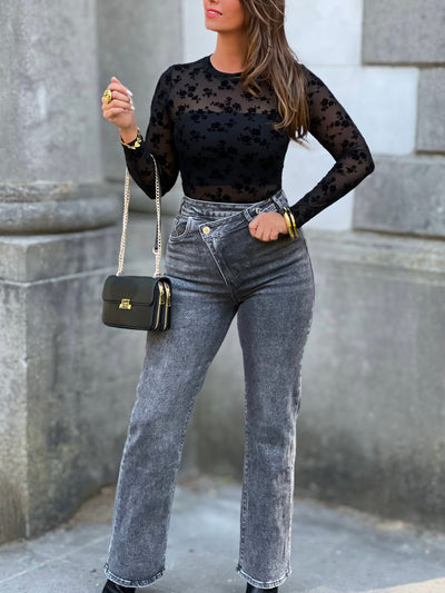 Jeans wide leg IZIS - GRIS