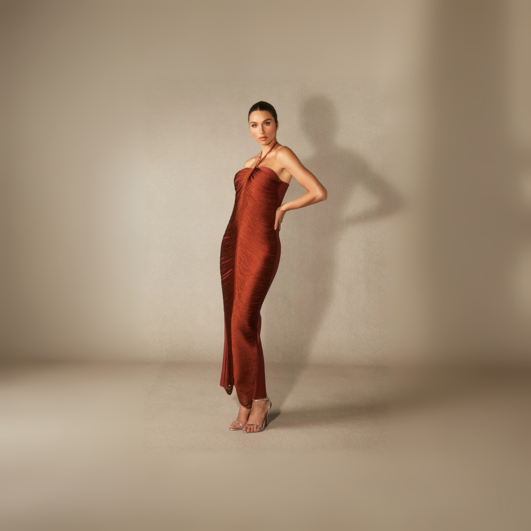 Robe maxi à pompon Elaina dos nu