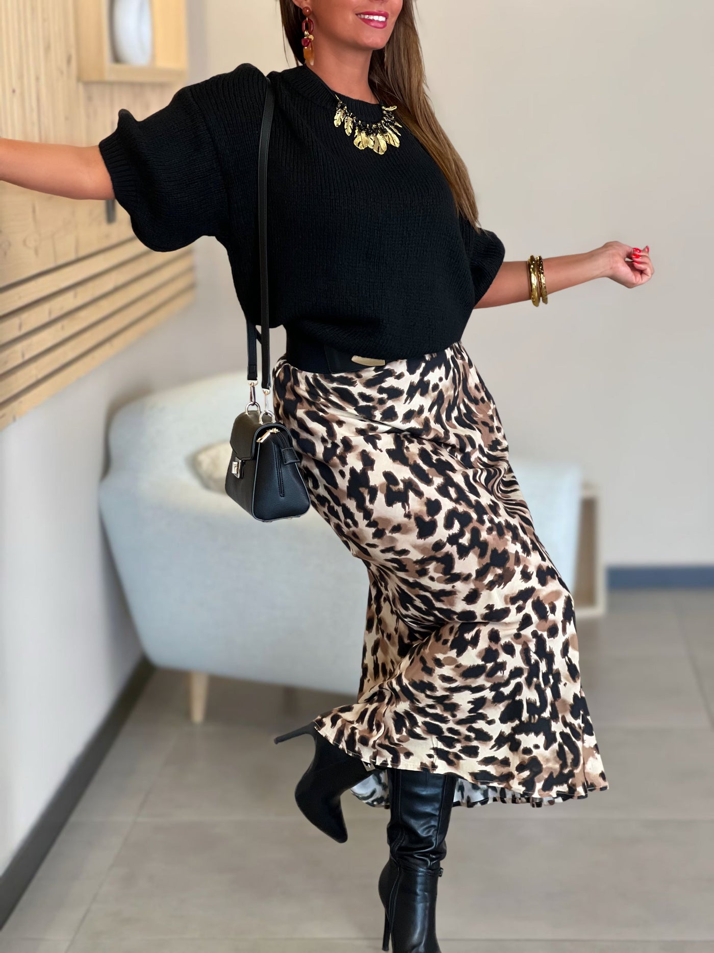 Longue jupe MELINE - LEOPARD