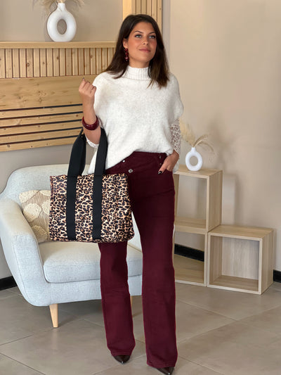 Jeans wide leg ZORA - BORDEAUX