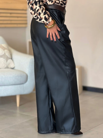 Pantalon simili JULIE - NOIR