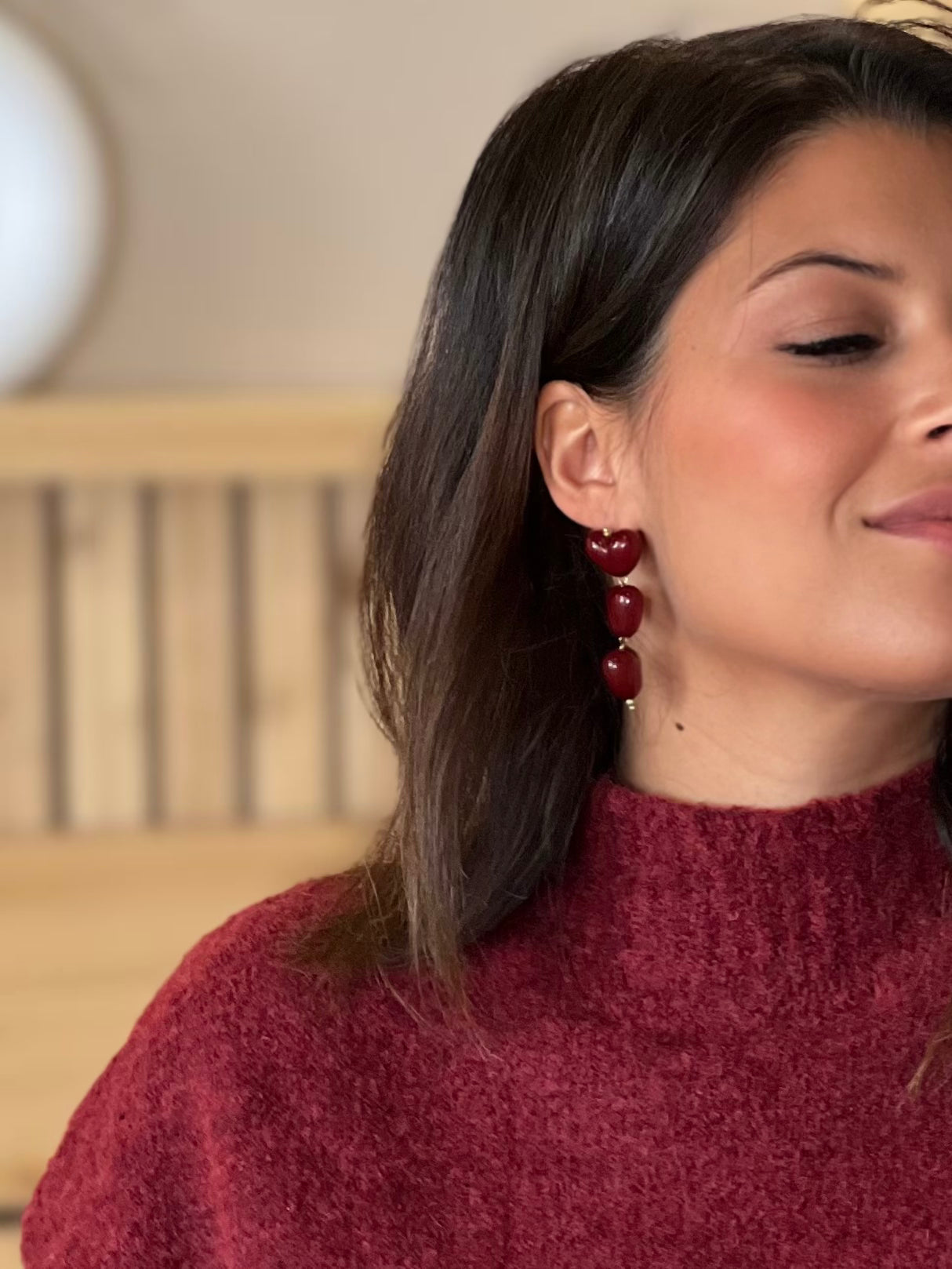 Boucles d’oreilles en acier ROSIE - BORDEAUX