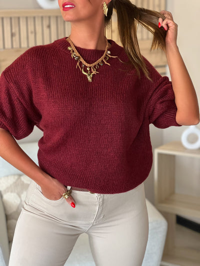 Pull manches courtes SONIA - BORDEAUX