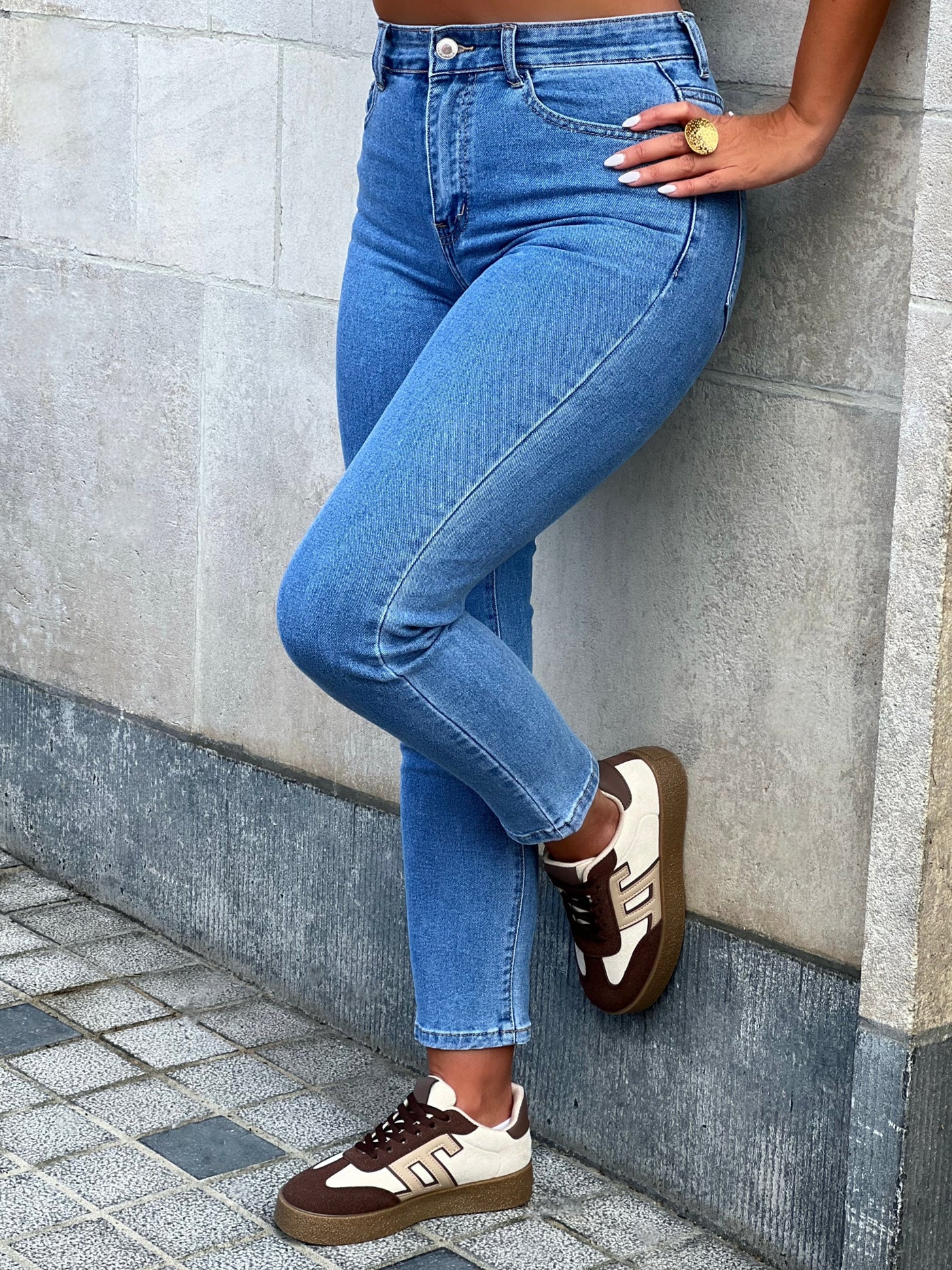 Jeans mom ANYTA - BLEU