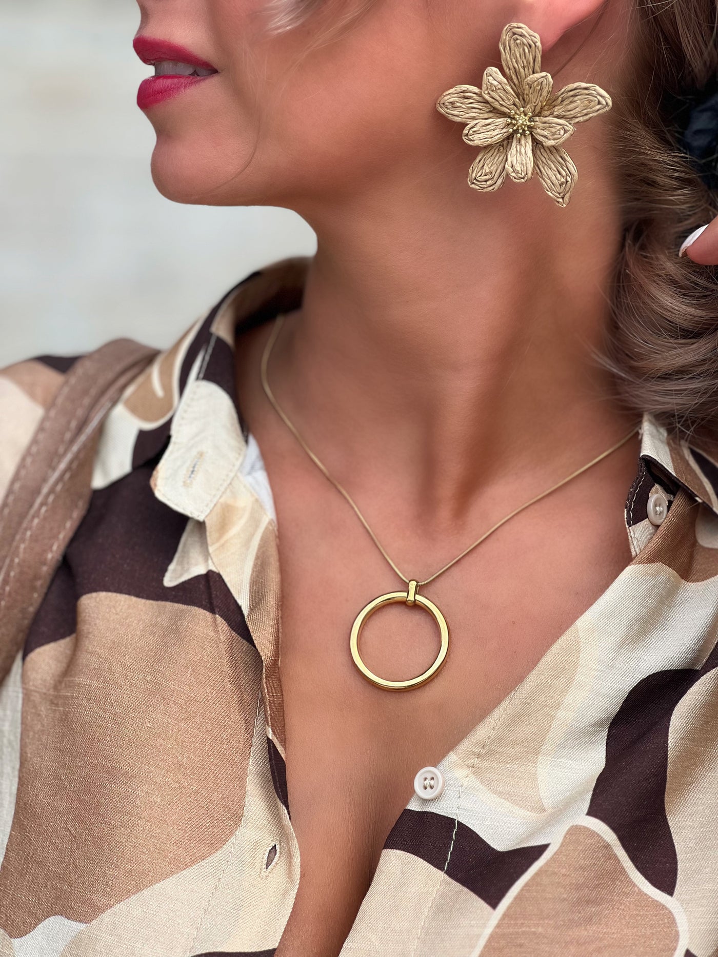 Boucles d'oreilles en acier ALMA - TAUPE