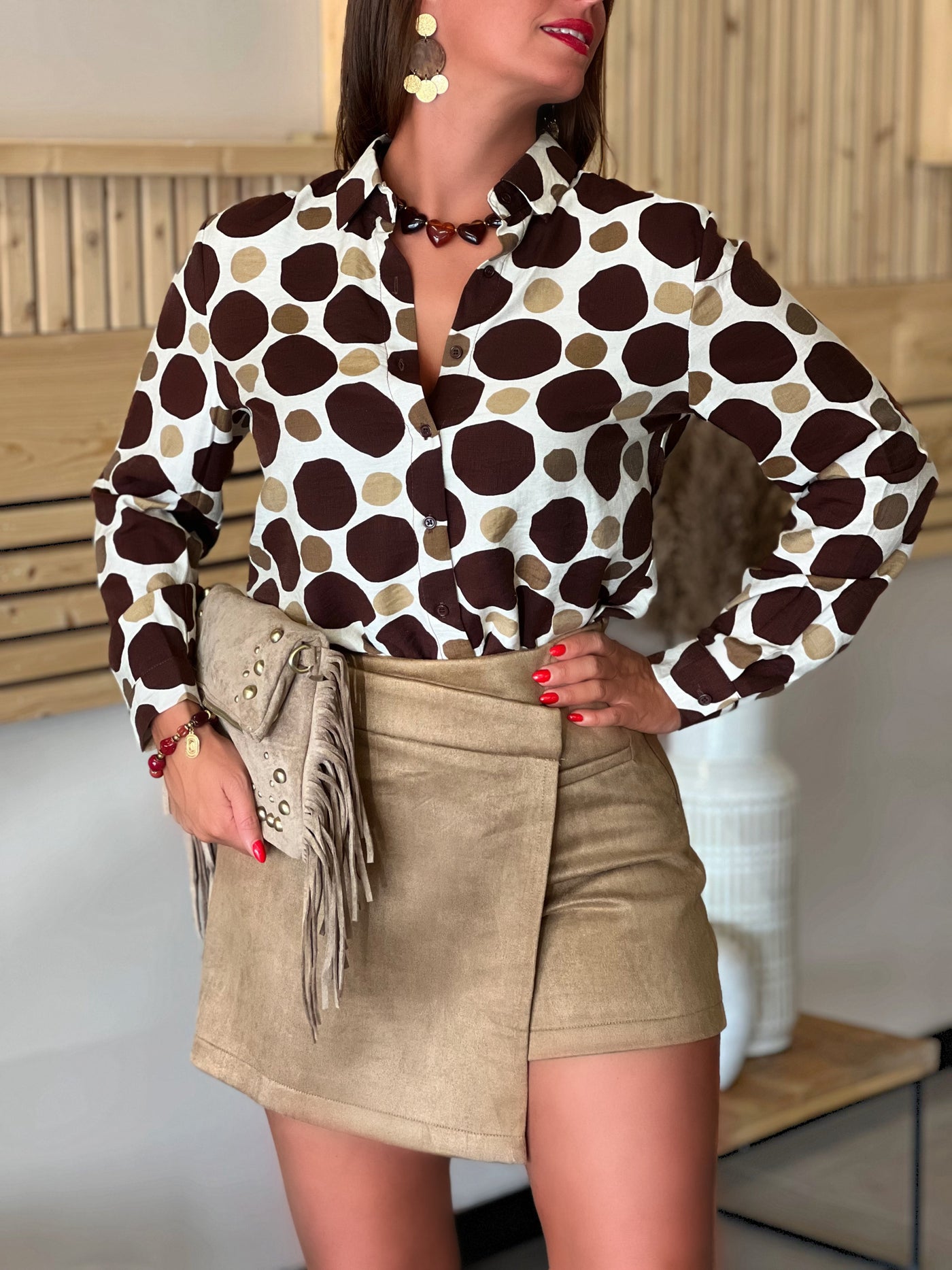 Jupe short SONIA - CAMEL