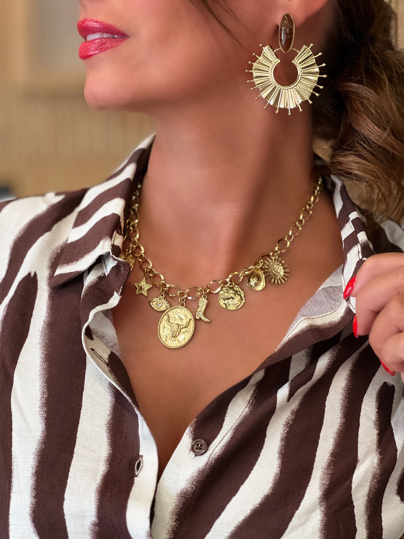 Boucles d’oreilles en acier NOUR - DORE