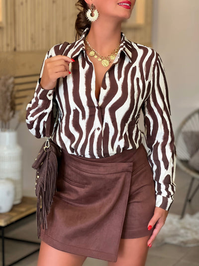 Jupe short SONIA - MARRON