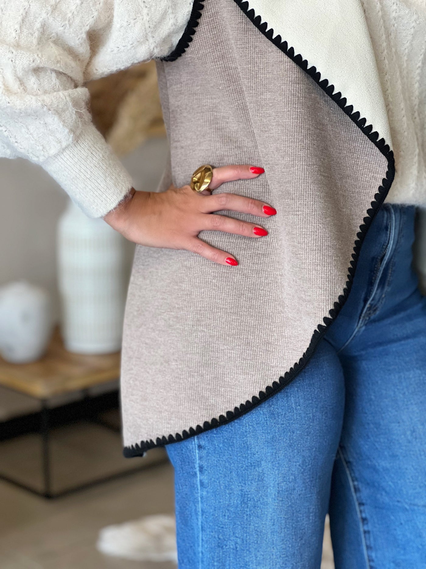 Gilet sans manches GWEN - TAUPE