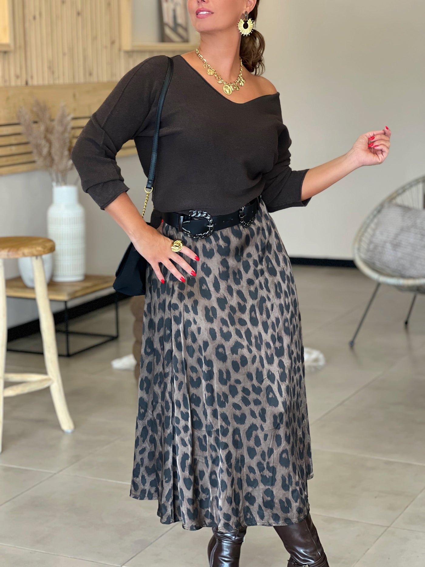 Longue jupe LUCILE - LÉOPARD