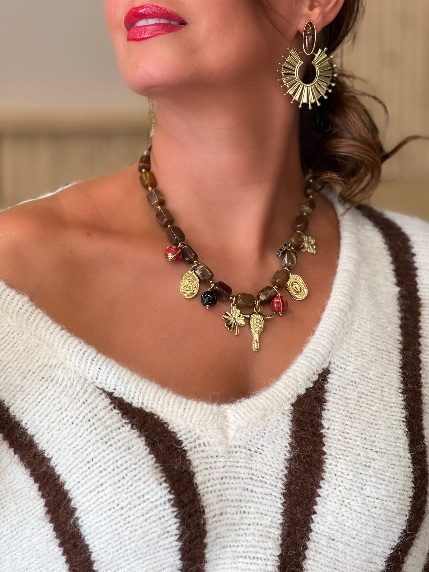 Collier JULIA - MARRON