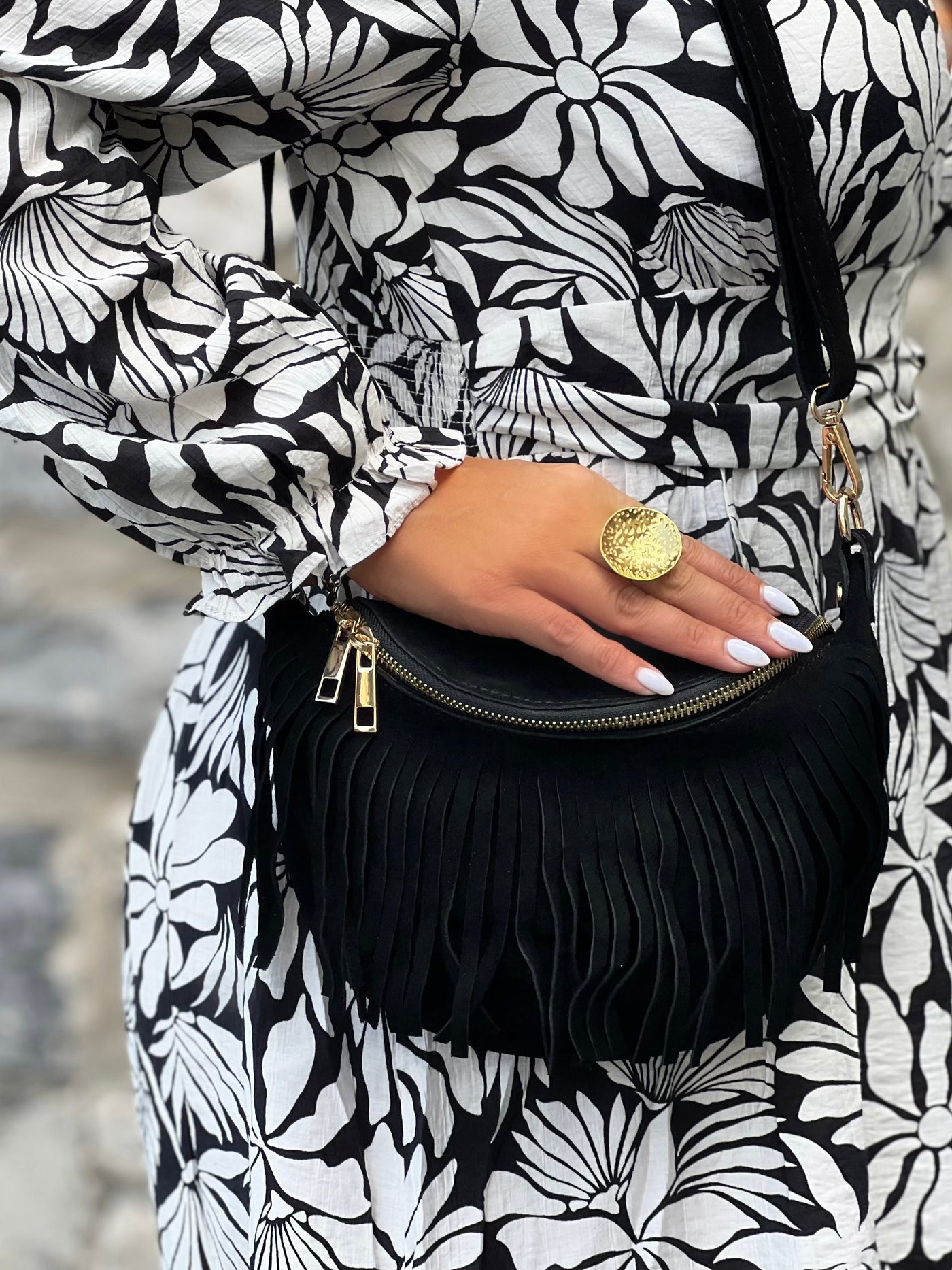 Sac bandoulière CALISTA - NOIR