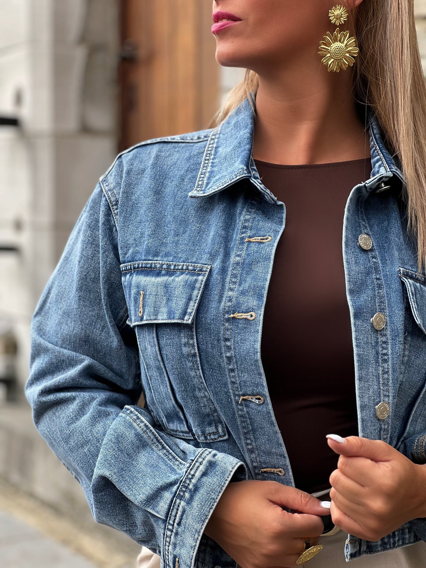 Veste en jeans FILLIPA - BLEU