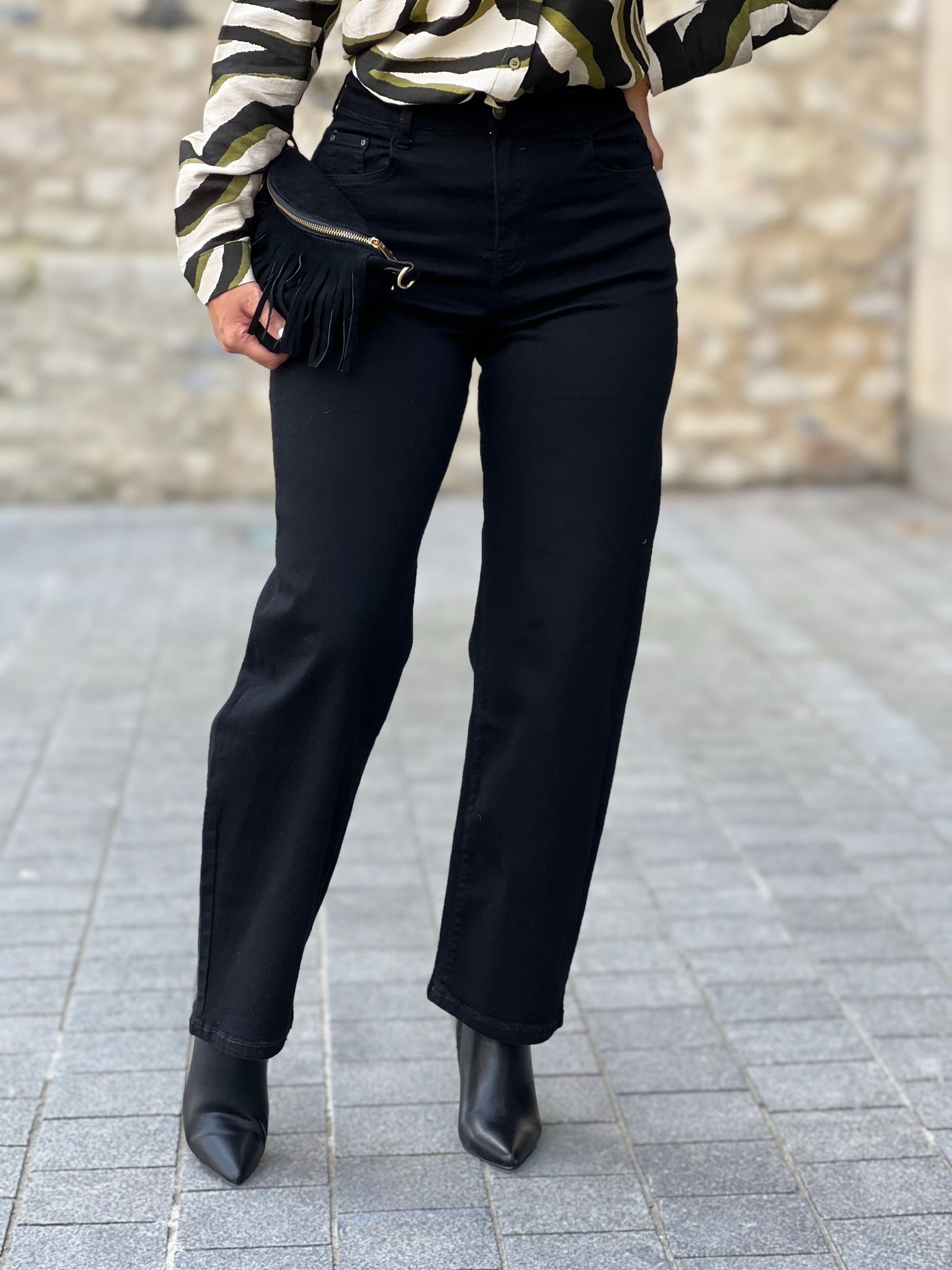 Jeans wide leg YOLANDA - NOIR