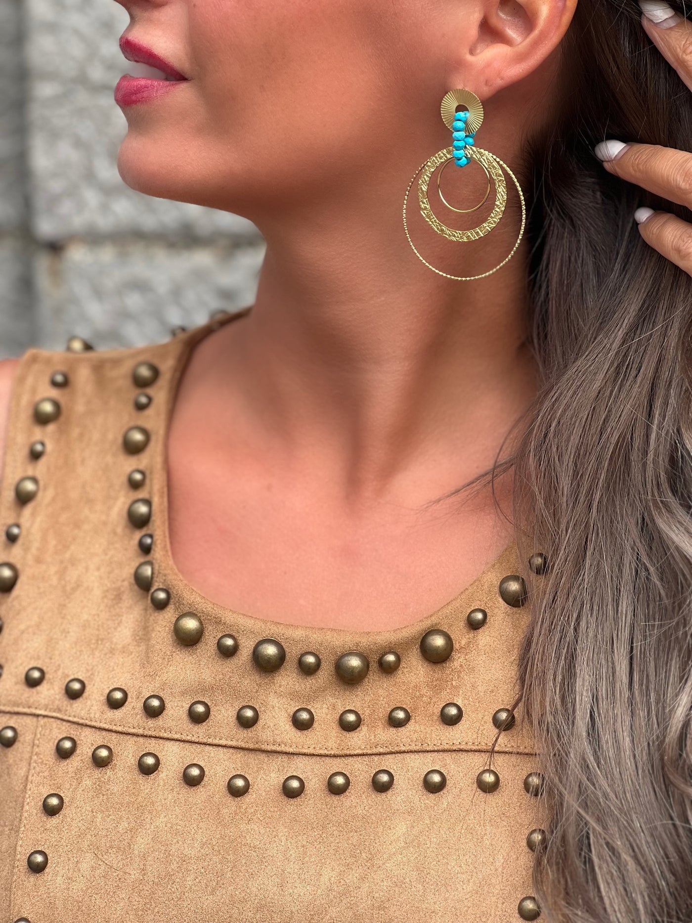 Boucles d’oreilles en acier MOUNA - DORE