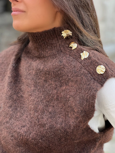 Pull sans manches EDWINA - MARRON