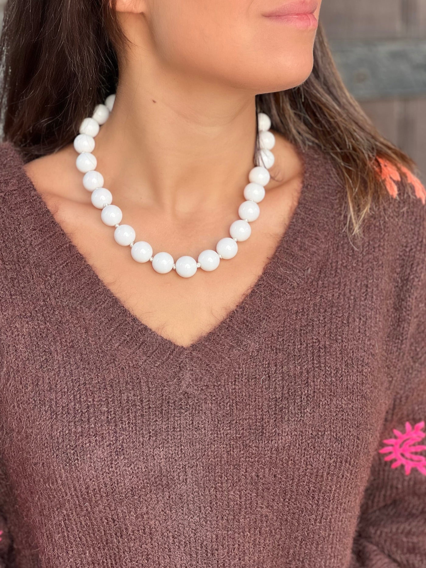 Collier en acier EMMA - BLANC