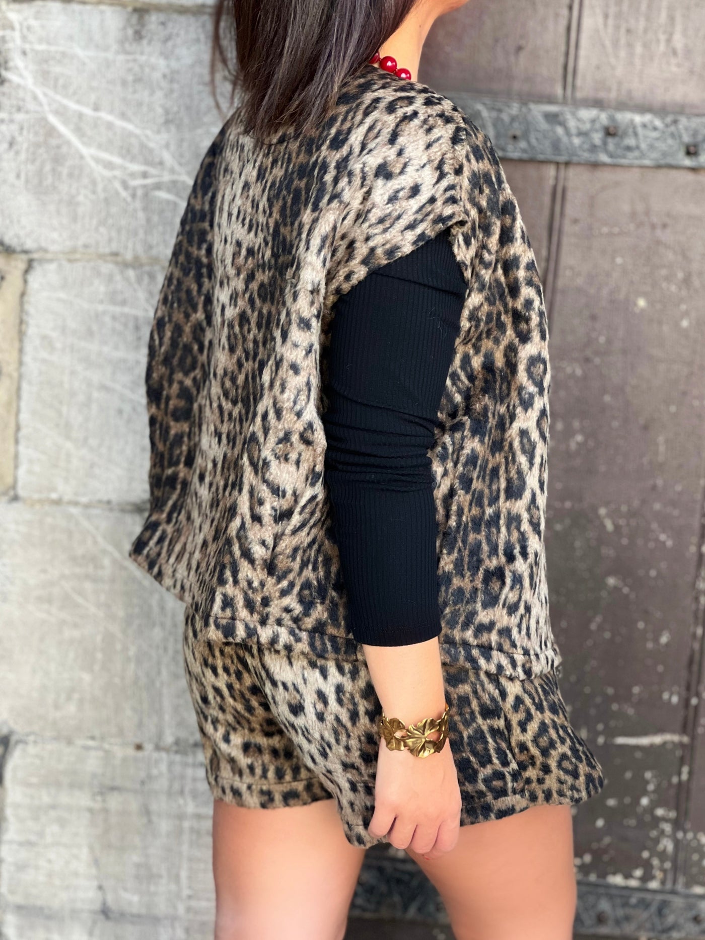 Veste sans manches CORALY - LEOPARD