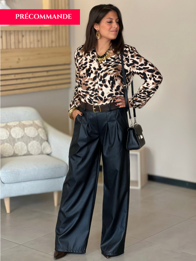 Pantalon simili JULIE - NOIR