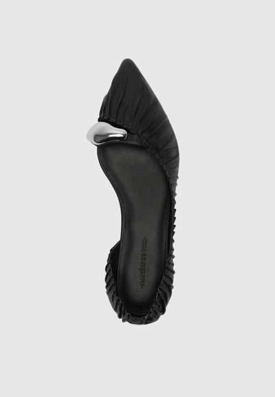 Céleste - Ballerines en cuir avec détails métalliques - Noir