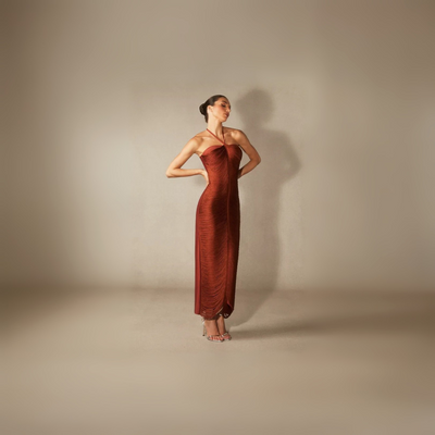 Robe maxi à pompon Elaina dos nu