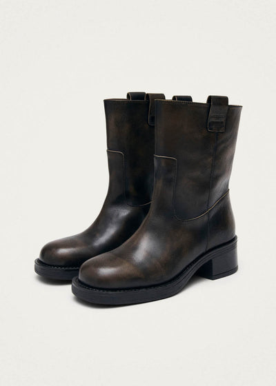 Rajan Brushed Brown Leather Boots